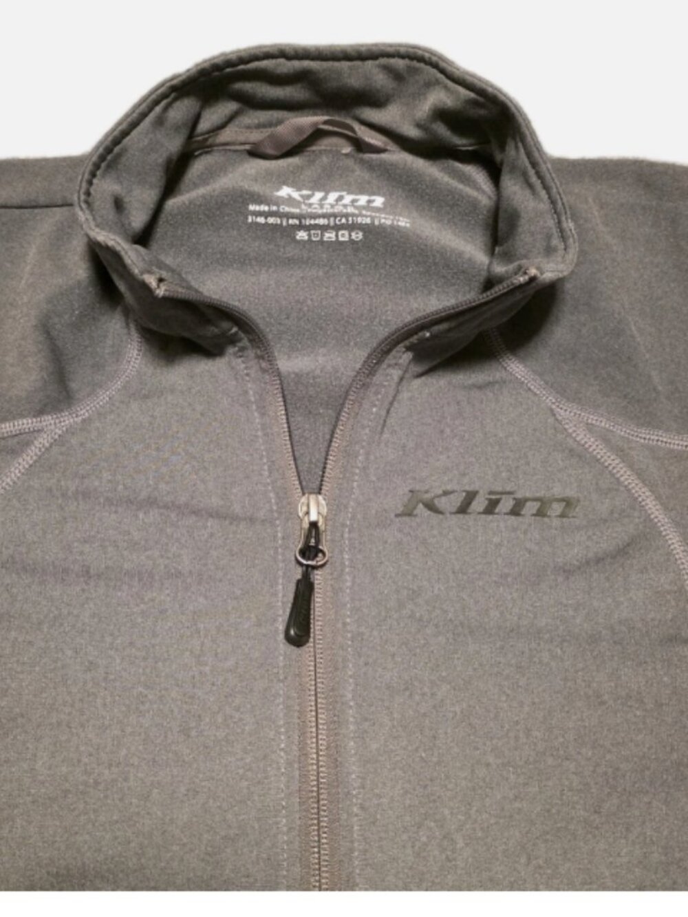 Klim Women's Gray Full Zip Mid Layer Soft Shell Fleece Lined Tag Reads Large